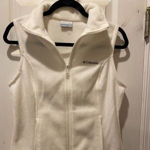 Women’s Columbia White Fleece Vest Small